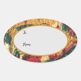 Weihnachtsgeschenketikett Ovaler Aufkleber