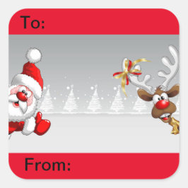 Weihnachtsgeschenketikett Quadratischer Aufkleber