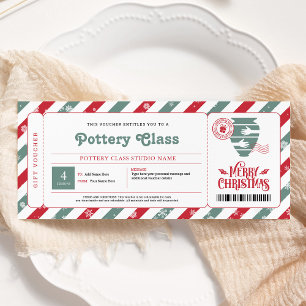 Weihnachtsgeschenkgutschein der Töpferklasse Einladung