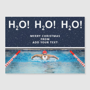 Weihnachtsgeschenkkarte für das Schwimmen Magnetkarte