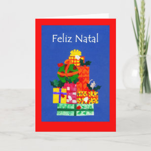 Weihnachtsgeschenkkarte mit portugiesischem Gruß Feiertagskarte