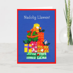 Weihnachtsgeschenkkarte, walisischer Gruß Feiertagskarte