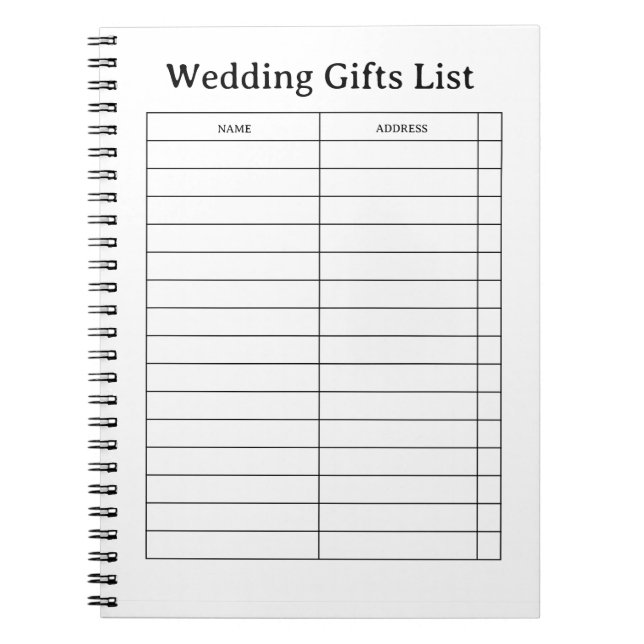 Weihnachtsgeschenkliste Notizblock (Vorderseite)