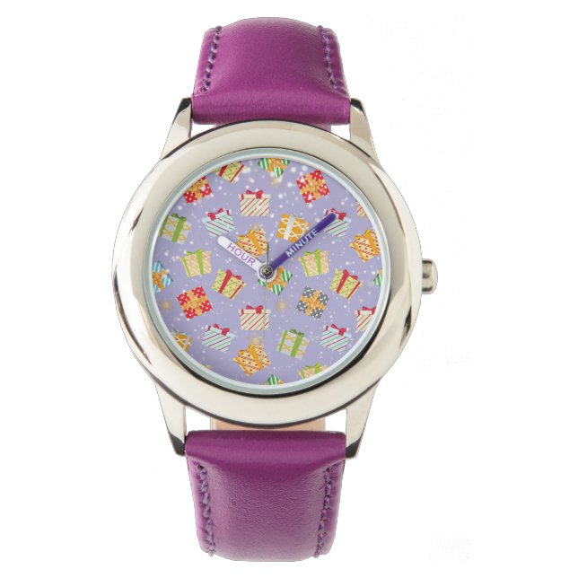 Weihnachtsgeschenkmuster Armbanduhr (Vorderseite)