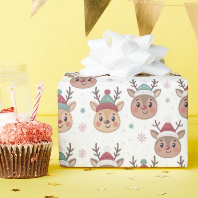 Weihnachtsgeschenkpackung niedliche Rentiere Geschenkpapier (Geburtstagsparty)