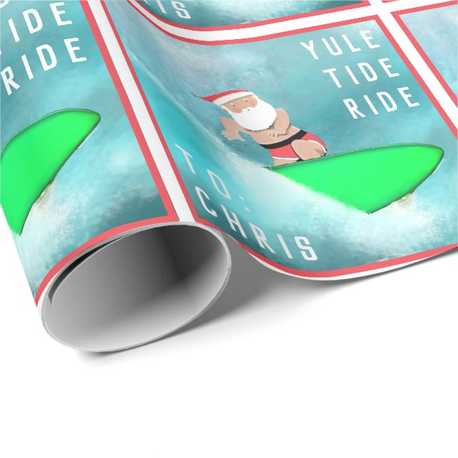 Weihnachtsgeschenkpapier für Surfbretter Geschenkpapier (Rolleneckpunkt)
