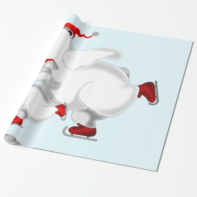 Weihnachtsgeschenkpapier mit glücklichen Bären Geschenkpapier (Ungerollt)