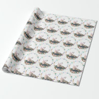 Weihnachtsgeschenkpapier mit Pferdebild
