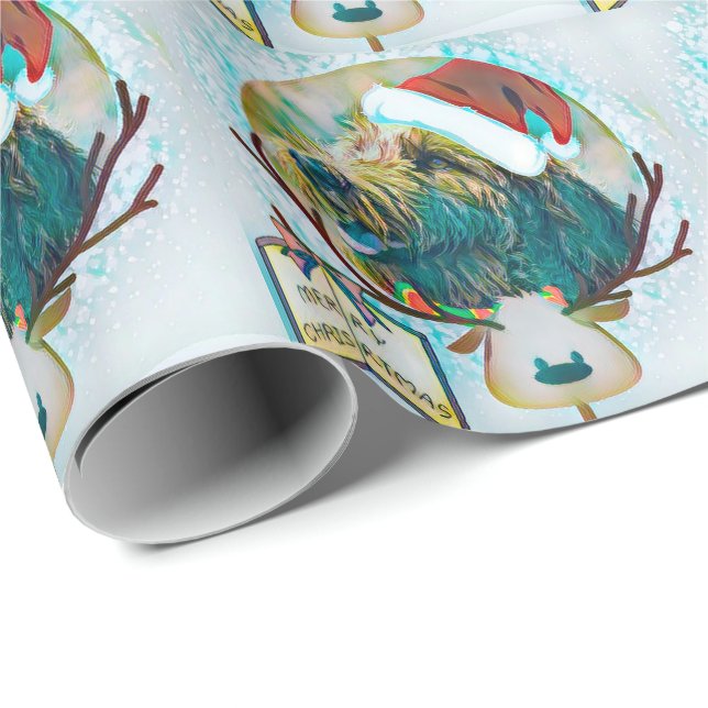 Weihnachtsgeschenkpapier Sankt Labradoodle Geschenkpapier (Rolleneckpunkt)