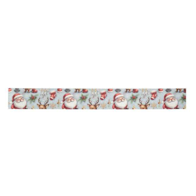 Weihnachtsgeschenkpapier von Santa & Reindeer Satinband (Vorderseite)