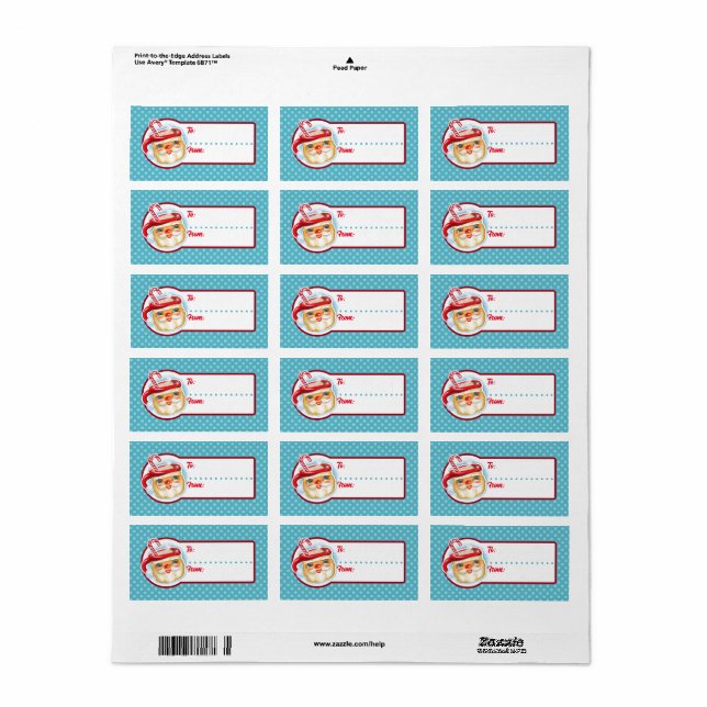 Weihnachtsgeschenkschilder - bis + von Weihnachten Adressaufkleber (Vorne)