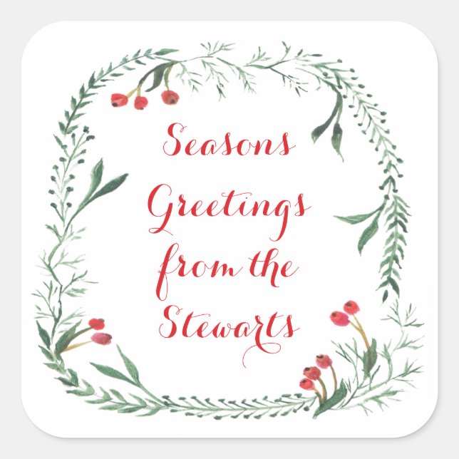 Weihnachtsgeschenkschilder, Geschenketiketten, Fei Quadratischer Aufkleber (Vorderseite)