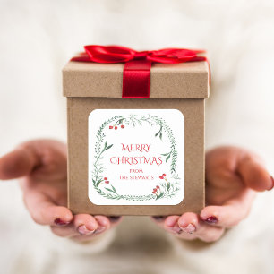 Weihnachtsgeschenkschilder, Geschenketiketten, Fei Quadratischer Aufkleber
