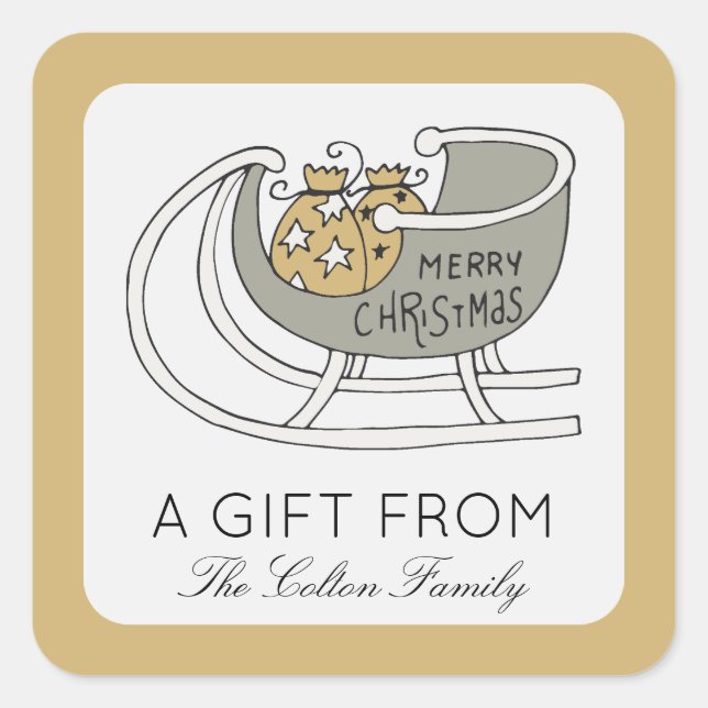 Weihnachtsgeschenksiegel des Weihnachtsmanns Quadratischer Aufkleber (Vorderseite)