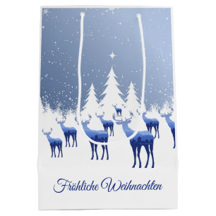 Weihnachtsgeschenktasche Blue Deer Frohliche Weihn Mittlere Geschenktüte