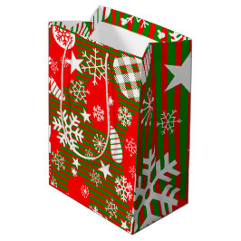 Weihnachtsgeschenktasche – Freude für die Welt Rot Mittlere Geschenktüte