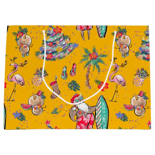 Weihnachtsgeschenktasche für Surfen Große Geschenktüte (Vorderseite)