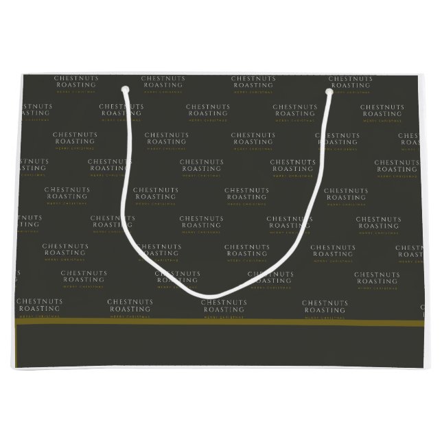 Weihnachtsgeschenktasche - Kastanien Rösten Große Geschenktüte (Vorderseite)