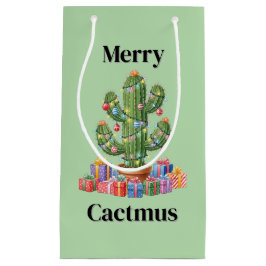 Weihnachtsgeschenktasche Klein - Merry Cactmus Kleine Geschenktüte