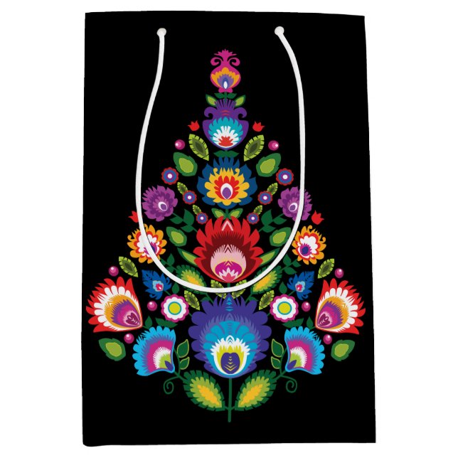 Weihnachtsgeschenktasche mit individueller Nachric Mittlere Geschenktüte (Vorderseite)