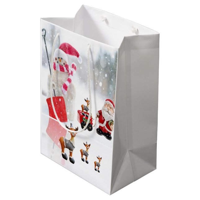 Weihnachtsgeschenktaschen Mittlere Geschenktüte (Rückseite Schrägansicht)