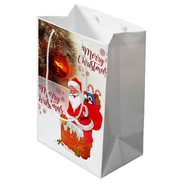 Weihnachtsgeschenktaschen Mittlere Geschenktüte (Rückseite Schrägansicht)