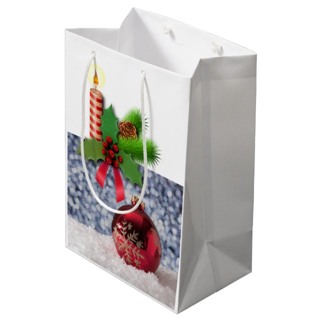 Weihnachtsgeschenktaschen Mittlere Geschenktüte (Rückseite Schrägansicht)
