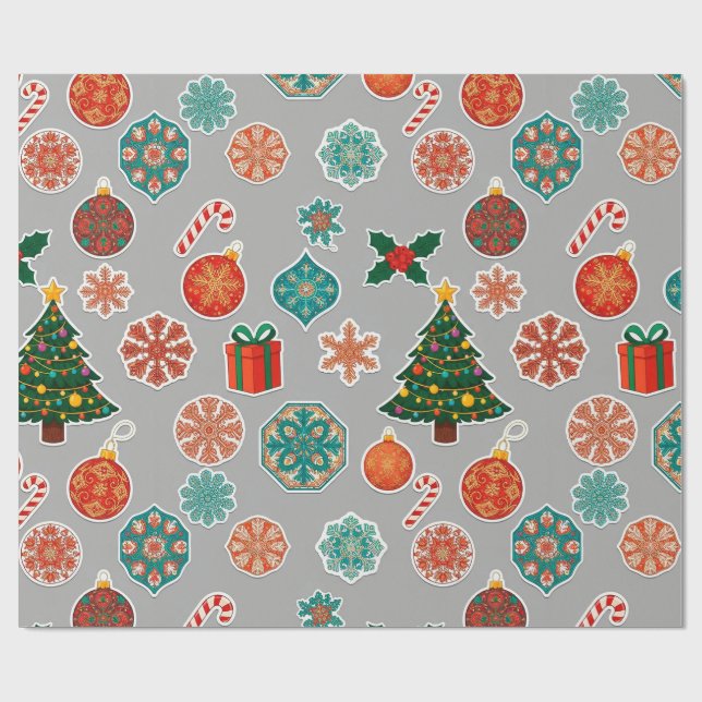 🎄 Weihnachtsgeschenkverpackung für festliche Feie Geschenkpapier (Flach)