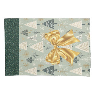 Weihnachtsgeschenkwrap - Beutel Grün Gold Kissenbezug