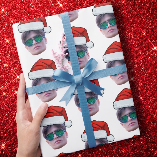 Weihnachtsgeschenkwrap, Foto-Weihnachtsmannmütze Geschenkpapier (Von Creator hochgeladen)