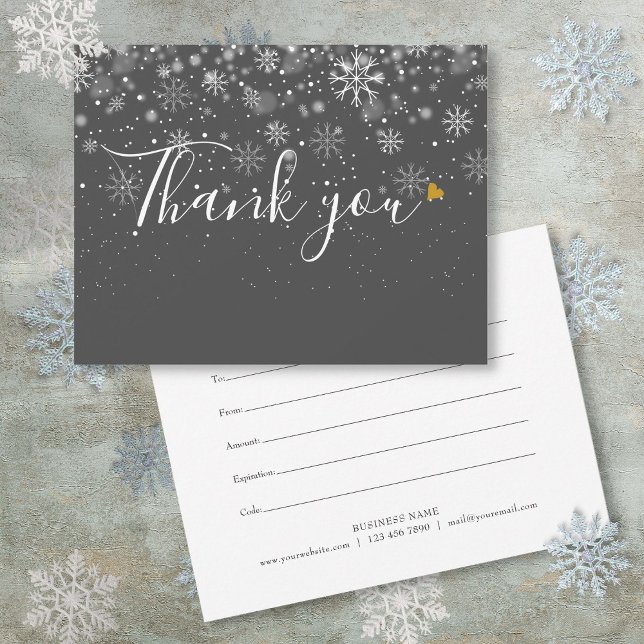 Weihnachtsgeschenkzertifikat Dankeskarte (Christmas Business Gift Certificate Thank You Card)