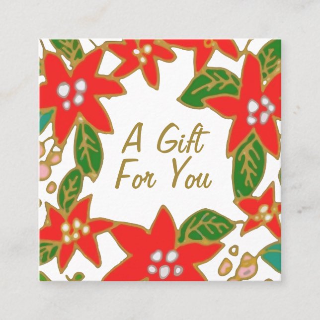Weihnachtsgeschenkzertifikat Quadratische Visitenkarte (Vorderseite)