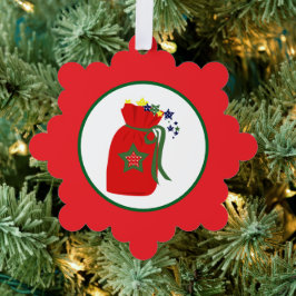 Weihnachtsgeschentüte Ornament Karte