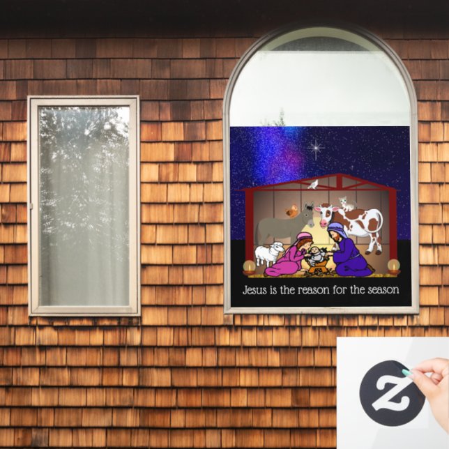 Weihnachtsgeschichte Fensteraufkleber (Fenster Zuhause)