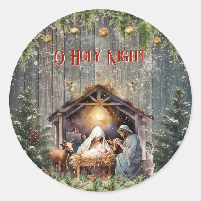 Weihnachtsgeschichte  runder aufkleber (Vorderseite)