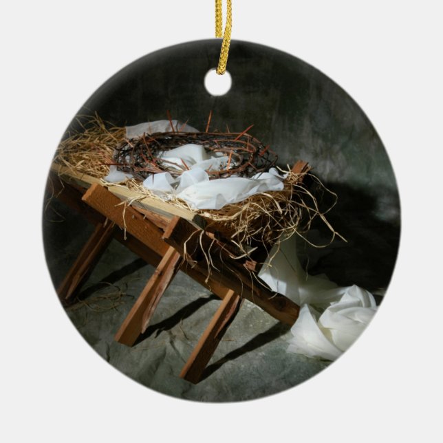 Weihnachtsgeschichten-Metapher Silbernes Ornament (Vorne)