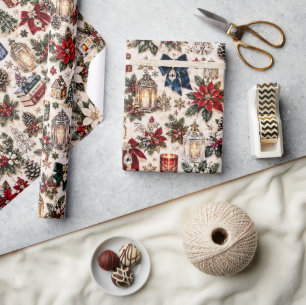 Weihnachtsgeschichtsbuch-Dorf Geschenkpapier