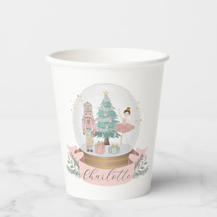 Weihnachtsgeschirr aus Rosa Nussknacker Pappbecher