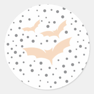 Weihnachtsgeschirr Black und Orange Bat Runder Aufkleber