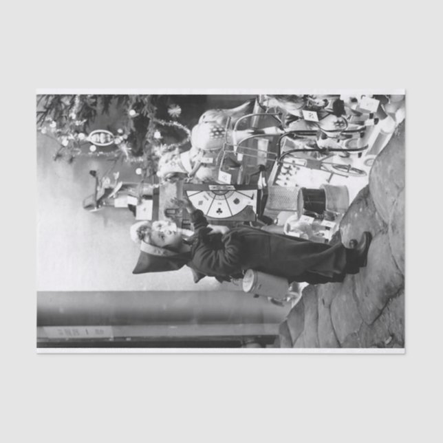 Weihnachtsgeschirr Papier MÄDCHEN SHOP TOYS 1939 (Vorderseite)