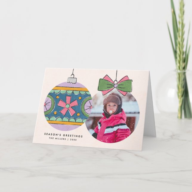 Weihnachtsgeschmack Grußkarte - Lila (Vorderseite)