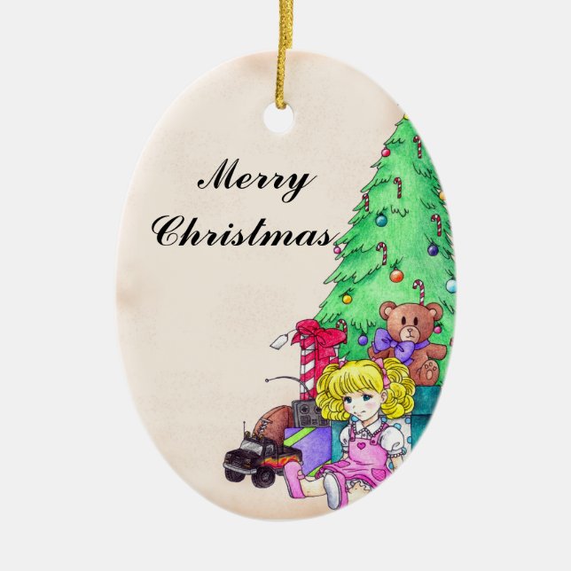 Weihnachtsgeschmack Keramikornament (Vorne)