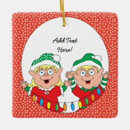 Weihnachtsgeschmucksplatz personalisieren keramikornament
