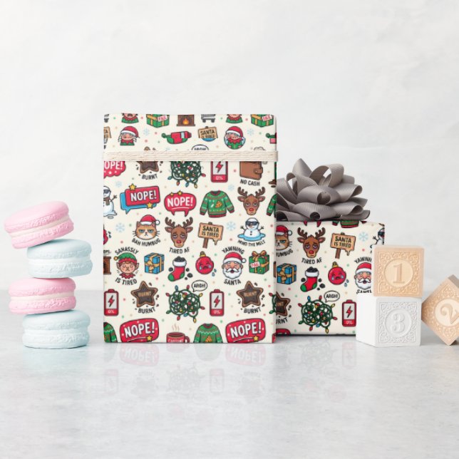 Weihnachtsgespräch über Geschenkpapier Lustige Unt (Babyparty)