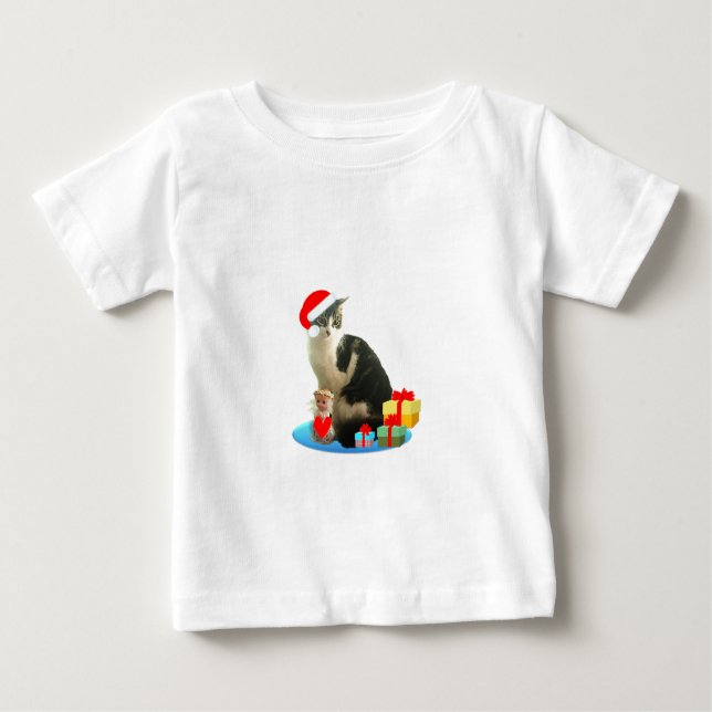Weihnachtsgestaffel und niedlicher Engel Baby T-shirt (Vorderseite)