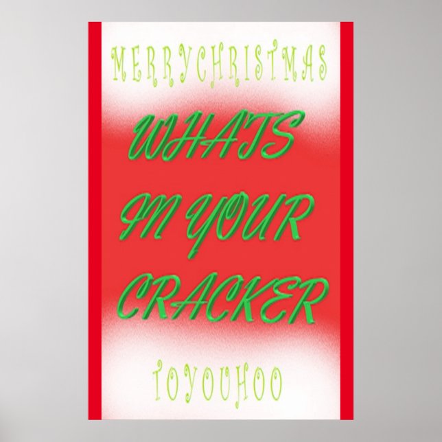 Weihnachtsgestalt in grün-weiß poster (Vorne)