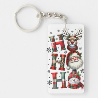 Weihnachtsgestaltung "Ho Ho Ho" mit Reindeer, Schlüsselanhänger