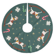 Weihnachtsgestecke Schaukelpferde Dunkelgrüner Bau