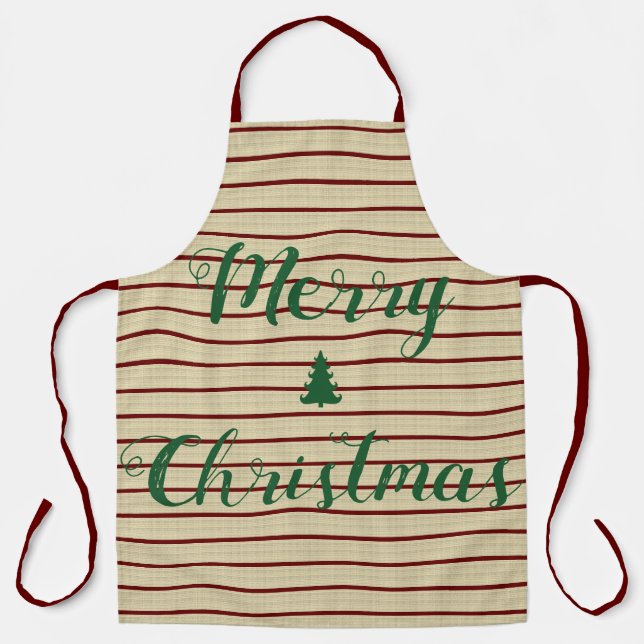 Weihnachtsgestreift Schürze (Vorderseite)