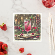 Weihnachtsgetränk Cranberry Fizz Decoupage